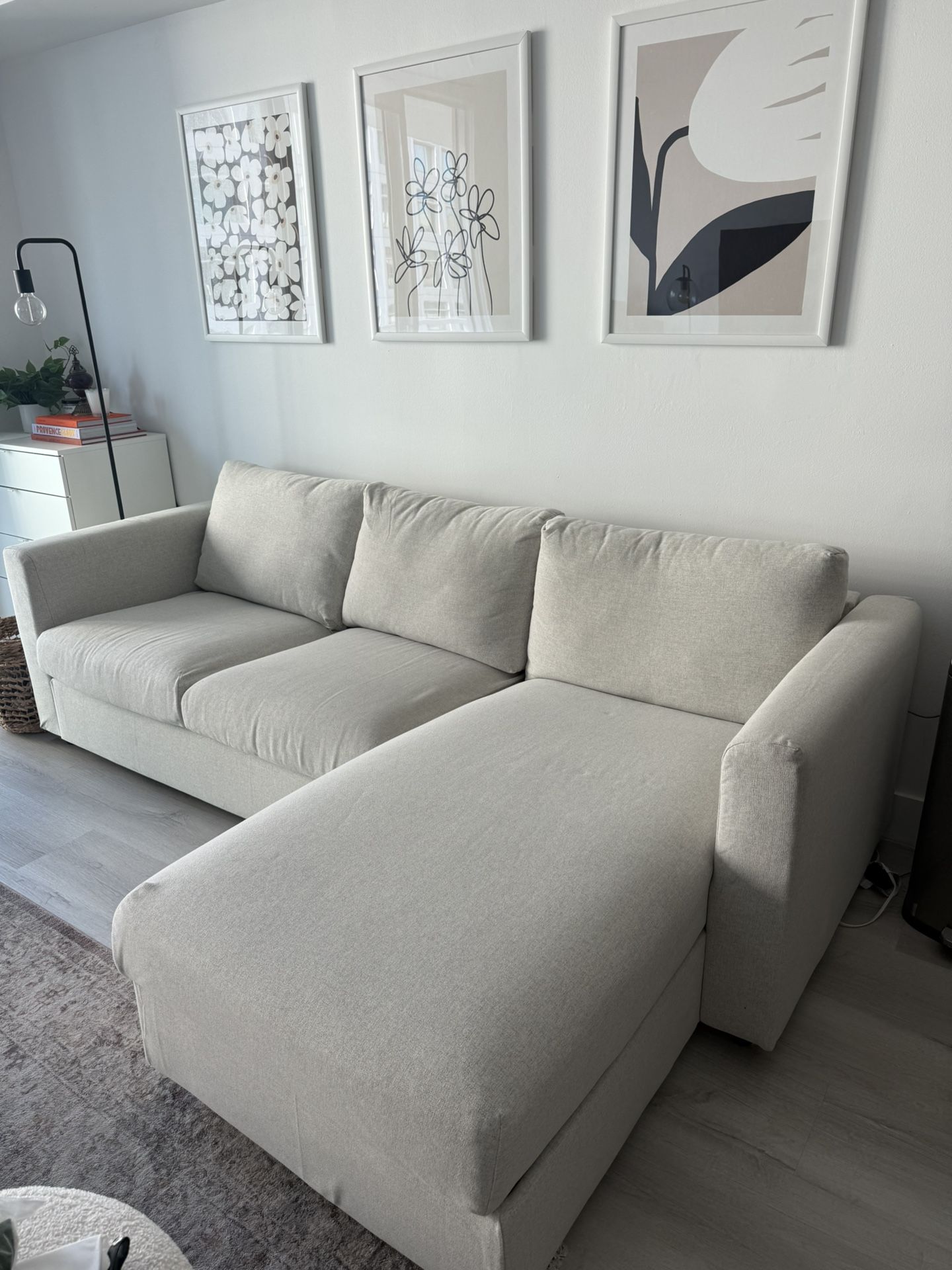 Cream/White Sofa