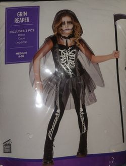 Grim Reaper Costume Size Kids Medium 