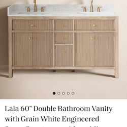 Lala 60inch Double Sink Vanity Small Chip On Corner