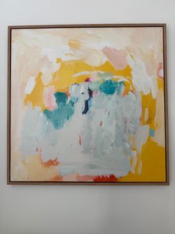 Yellow art on canvas 36in x 36in