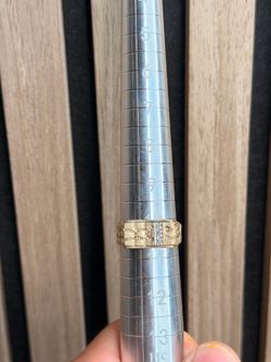 10K Gold Nugget Ring (Diamonds)