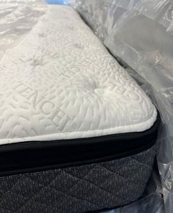 Pillow Top Mattress White and Gray