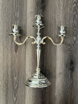 Candelabra Silverplate Three Light Candleholder