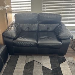 Black Leather Loveseat For Sale!