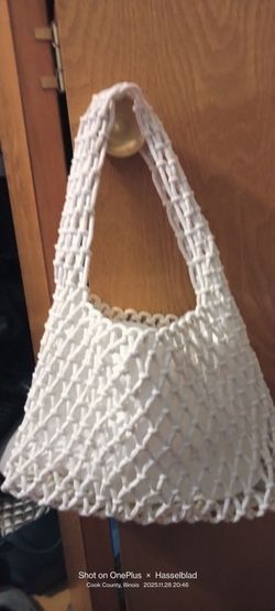 White Macrame Handbag 