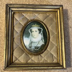 Antique Miniature Portrait Mary Queen Of Scots