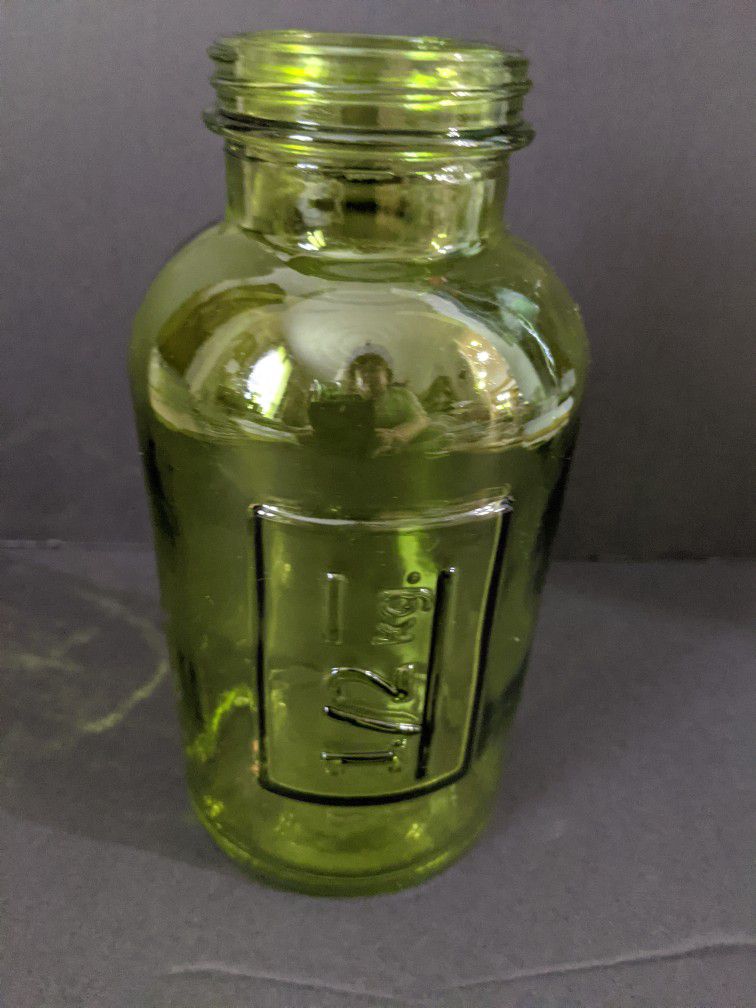 Vintage Green Glass 1/2Kg Bottle