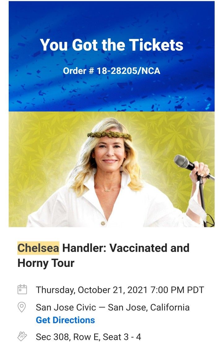 Chelsea Handler Stand Up Show Tickets