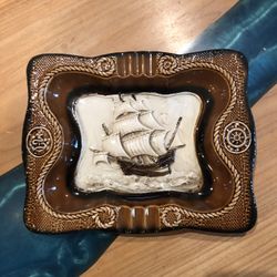 Vintage Nautical Ship Ashtray 