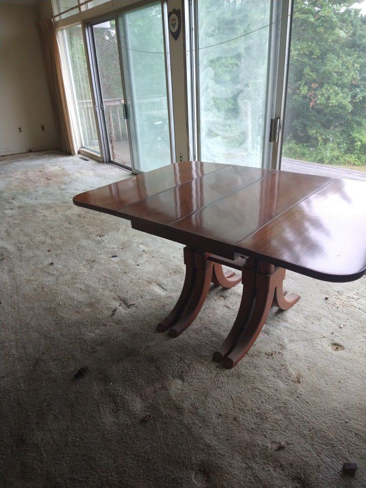 Kitchen Table Dining Room Table With Two Leaves NO CHAIRS