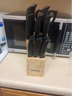 Knife set microwave and double toaster $60
