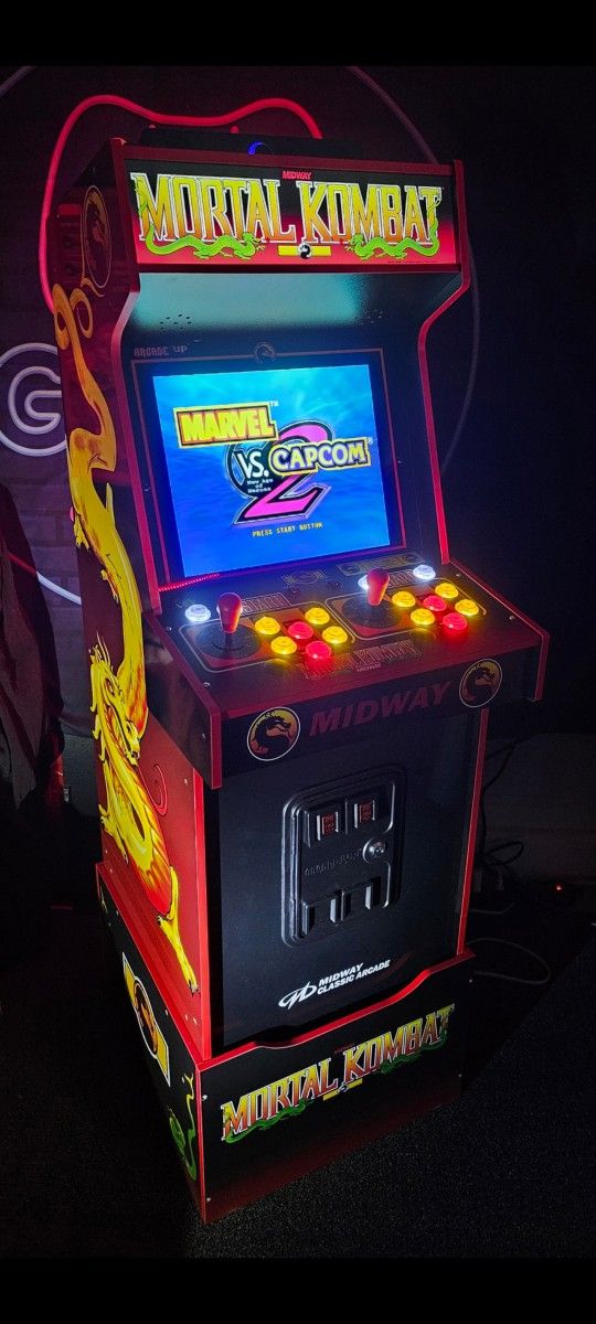 Retro Gaming Mortal Kombat Arcade 1up With Over 15,000 Video Games
