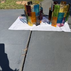 A Pair Of Mid  Century Swag Lamps