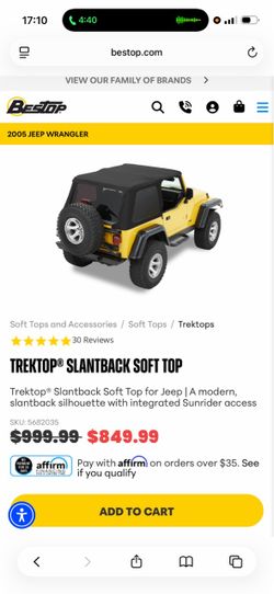 Jeep wrangler soft top