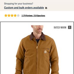 Carhartt MEN'S BLANKET-LINED DETROIT JACKET - RELAXED FIT