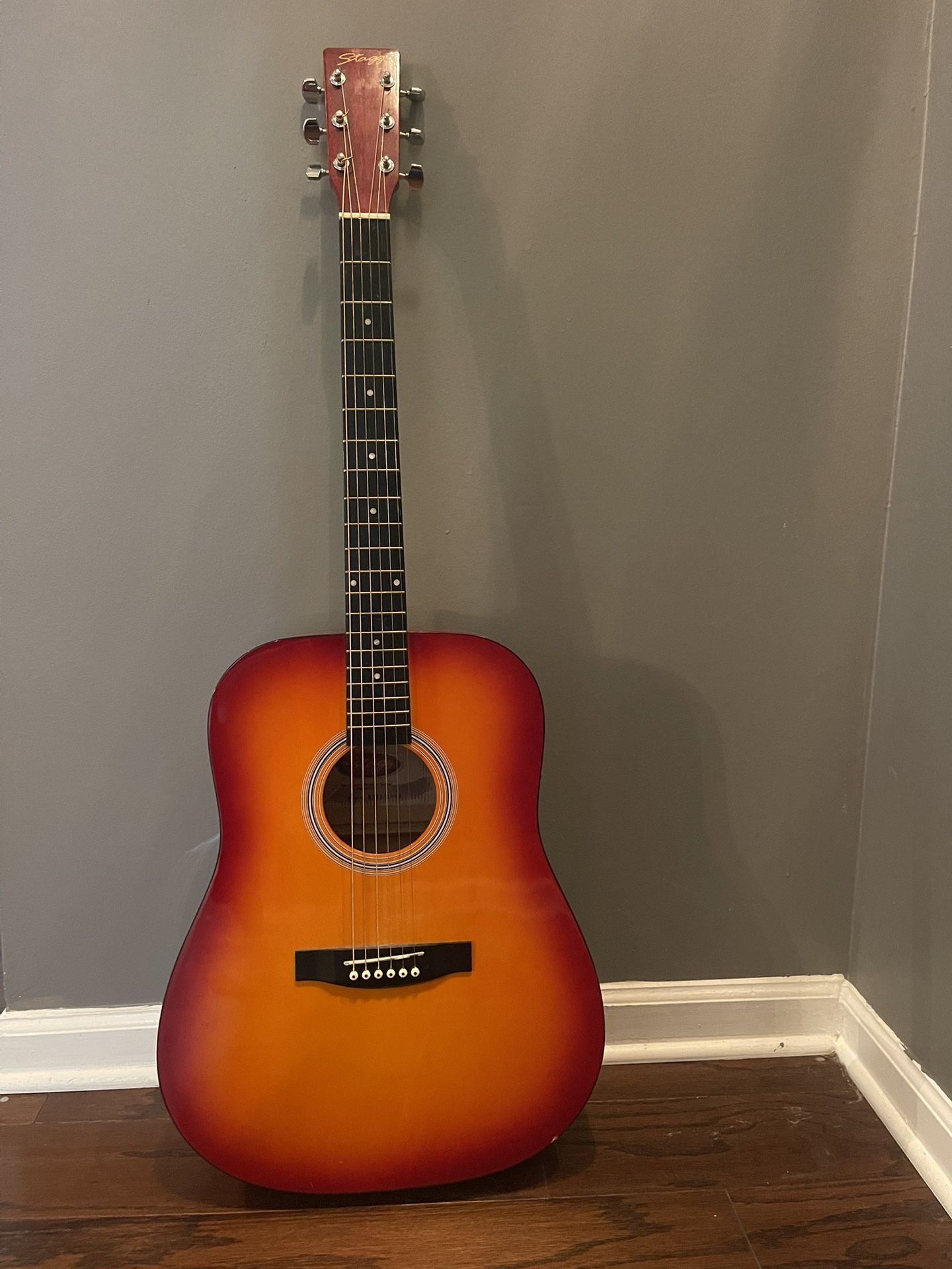 Stagg Sunburst dreadnought acoustic guitar - Good Condition, Ready To Play