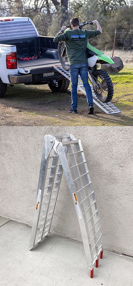 Brand New $60 Single 7.5ft Aluminum Motorcycle Folding Loading Ramp Street Dirt Bike 750Lbs Rated