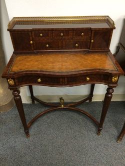 Maitland-Smith Leather Embossed High-End Writing Desk