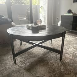 Modern Black Round Coffee Table