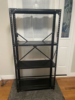 Black Metal Storage Shelving Unit(excellent or almost like new