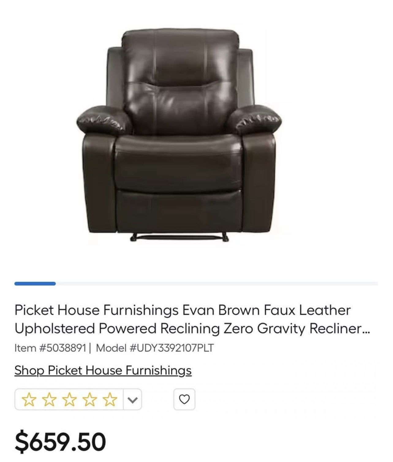Large leather powered recliner