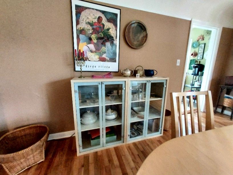 2 Ikea Magiker Short Cabinets With Glass Doors