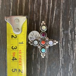 Indian Canyon Trading Post Sterling Silver Cross Pendant By M. Boone