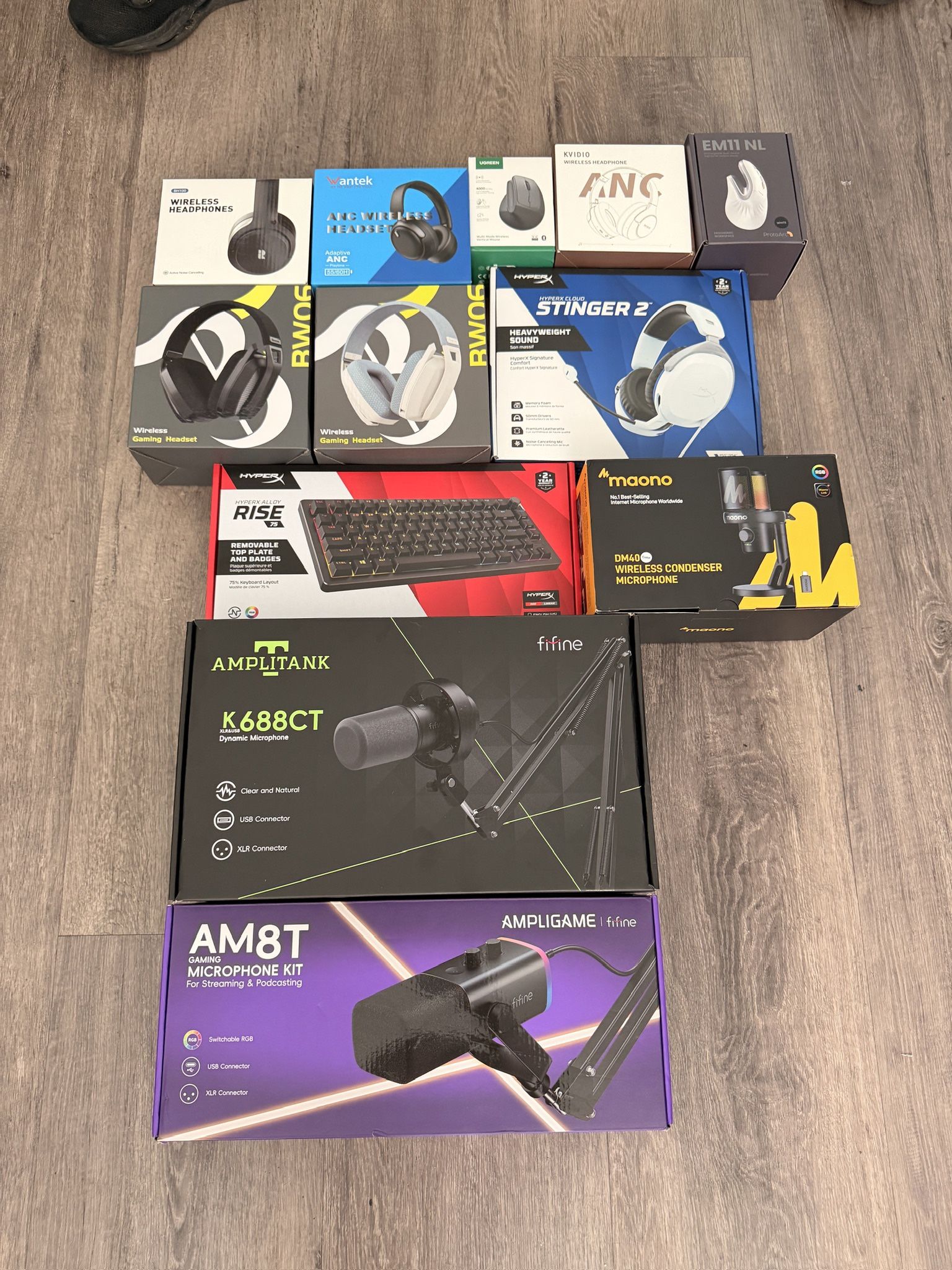 Gaming keyboard, Gaming Mic, Gaming Headsets, gaming mouse