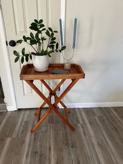 Teak wood foldable table