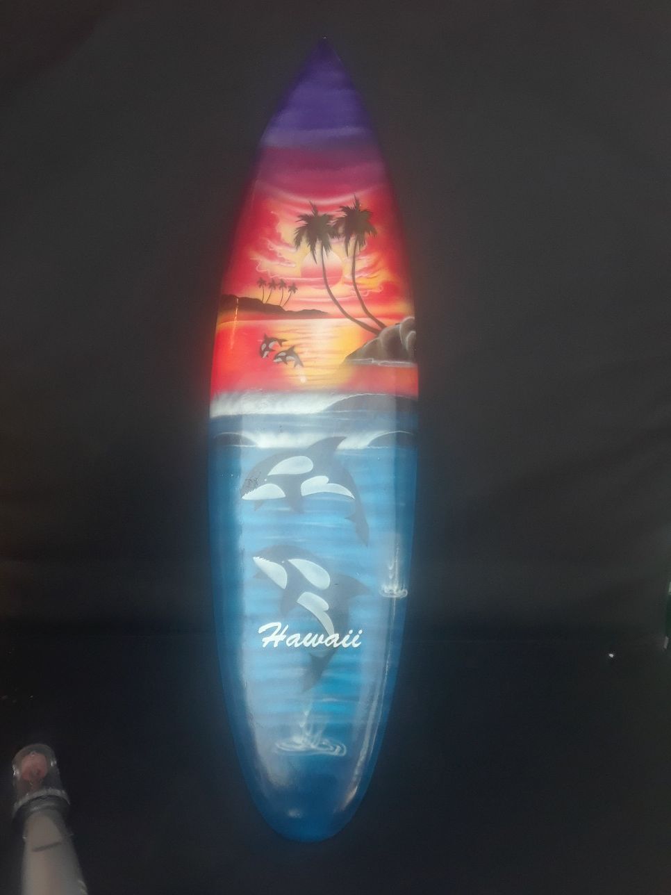 Mini Hawaiian surfboard decorative for hanging at your Tiki Hut for your bar