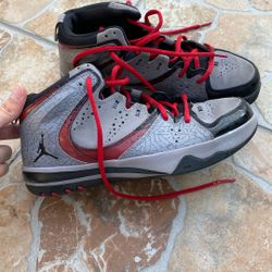 Jordan Phase 23 Basketball Gray Red High Top 2013 7Y