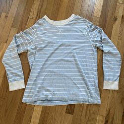Mossimo Men’s Blue and White Striped Long Sleeve Shirt 