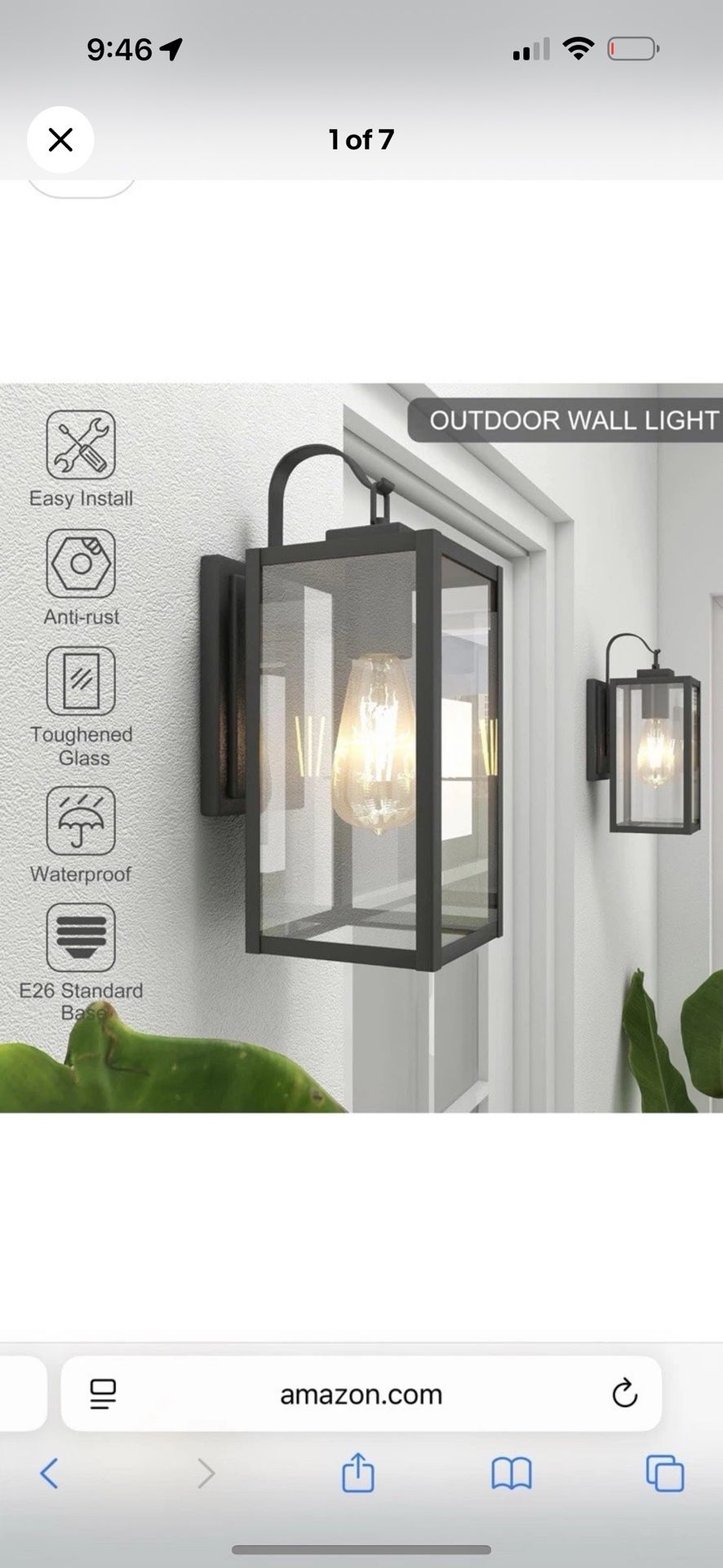 Pia Ricco Outdoor Wall Lights, Matte Black Exterior Light Fixtures 14 Inch
