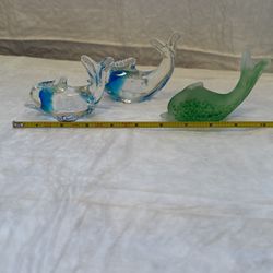 Set Of Glass  Dolphins -$20-  30043 Area