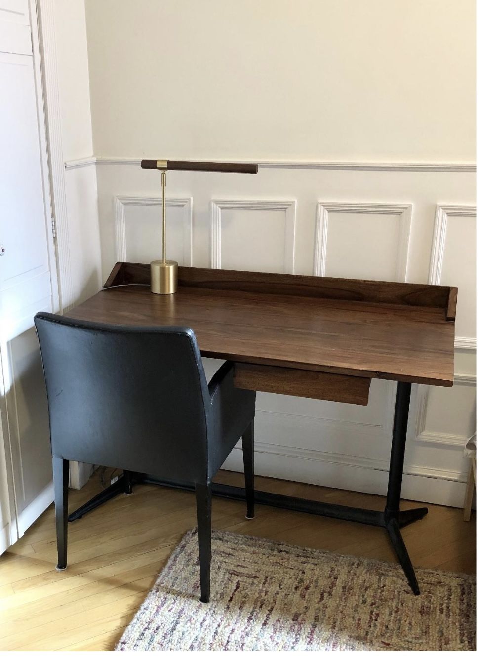 Crate & Barrel Wood Top Writing Desk