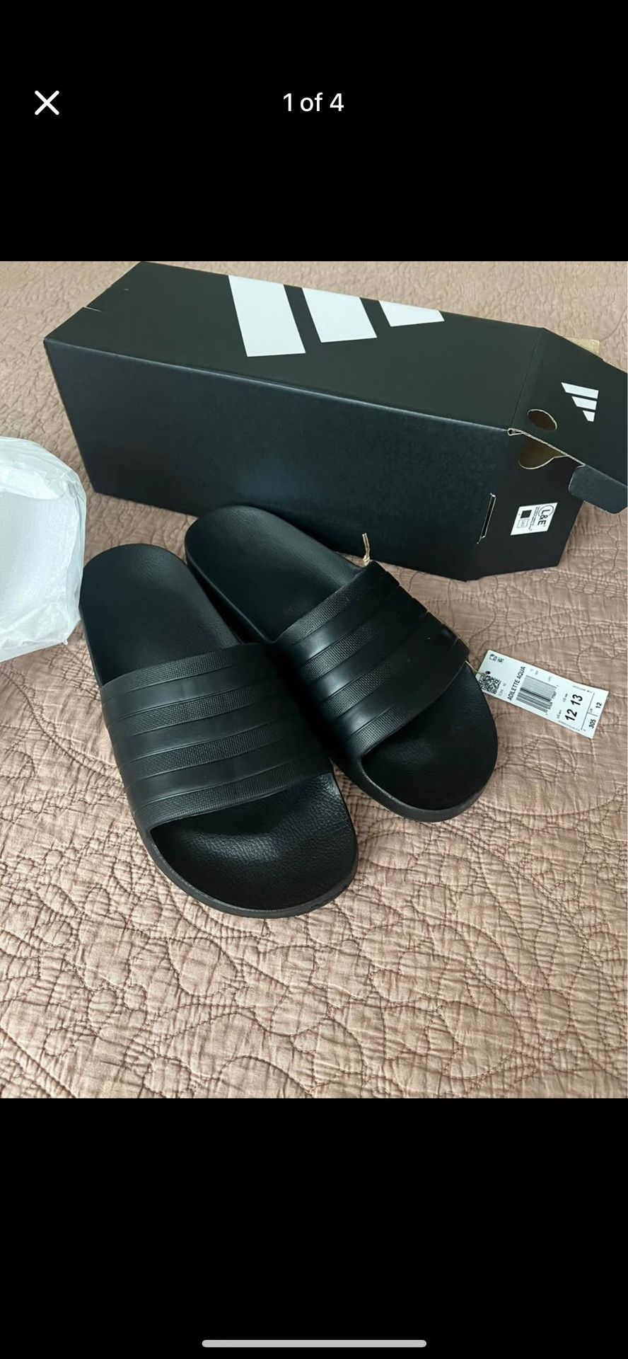 Adidas unisex slides size 12 in mens 13 In Women