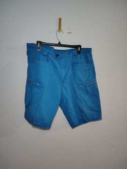 Blue Cargo Shorts with Zip Pockets