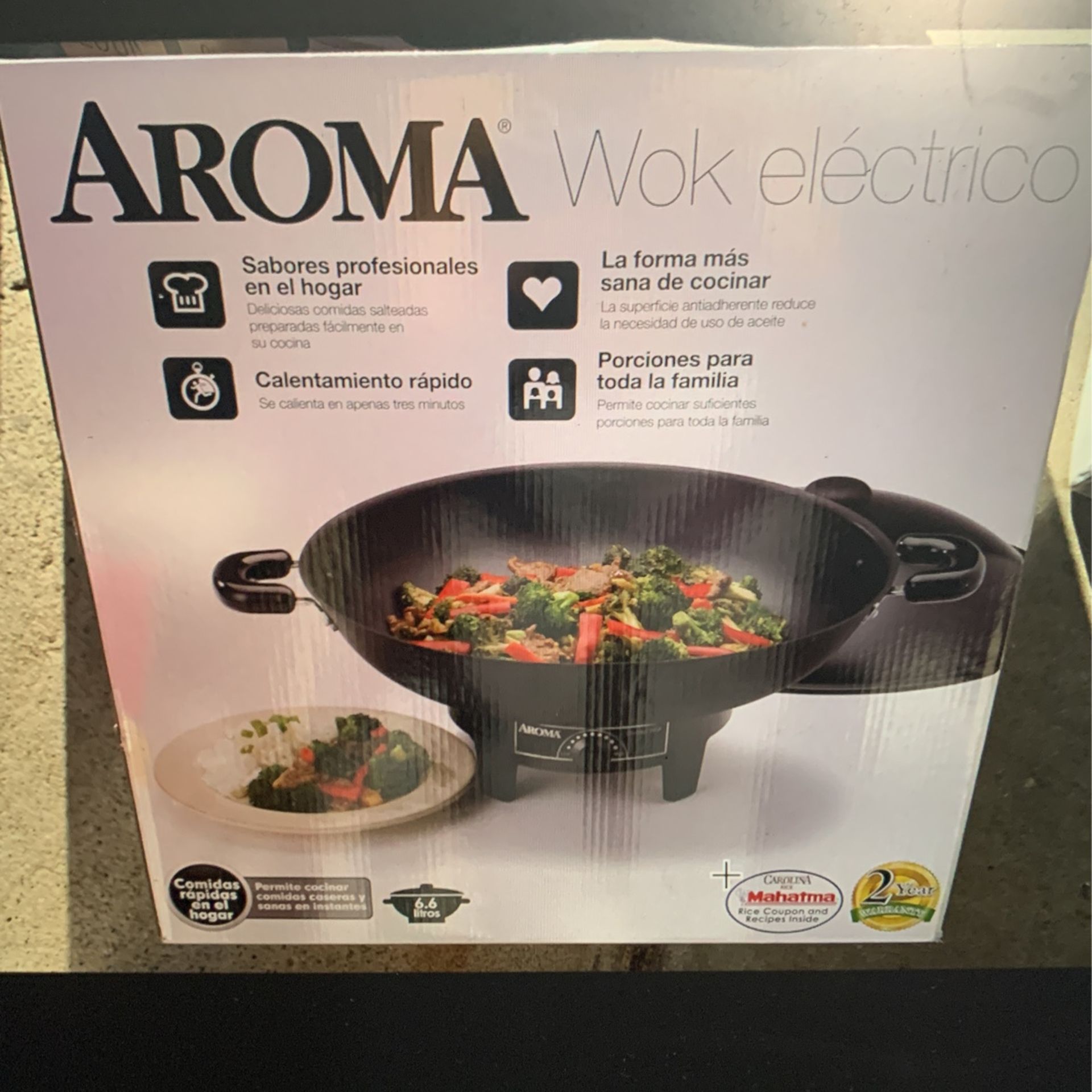 Aroma Housewares AEW-306 Electric Wok with Tempered Glass Lid Easy Clean Nonstick, Cooking Chopsticks, Tempura and Steaming Racks, Professional Model,