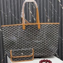 A dark brown bag