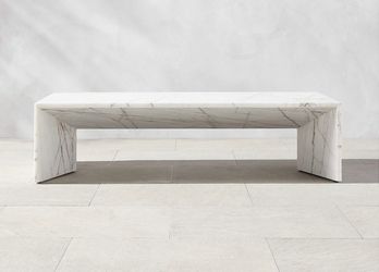 CB2 Ilise White Marble Indoor/Outdoor Coffee Table – Like New