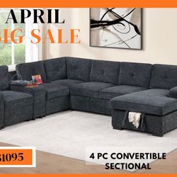 4 PC CONVERTIBLE SOFÁ 