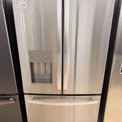 New GE 20.6 Cu. Ft. Fingerprint Resistant Counter-Depth French-Door Refrigerator  Model #:GYE21JYMFS