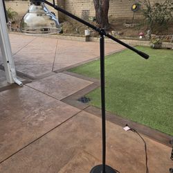 Floor Lamp With Glass Shade, Adjustable 