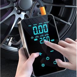🔥Brand new🔥 Tire Inflator, Wireless Air Pump Touch Screen Portable Electric Tire Inflator For Car Bicycle Motorcycle Mini Air Compressor Injector,Du
