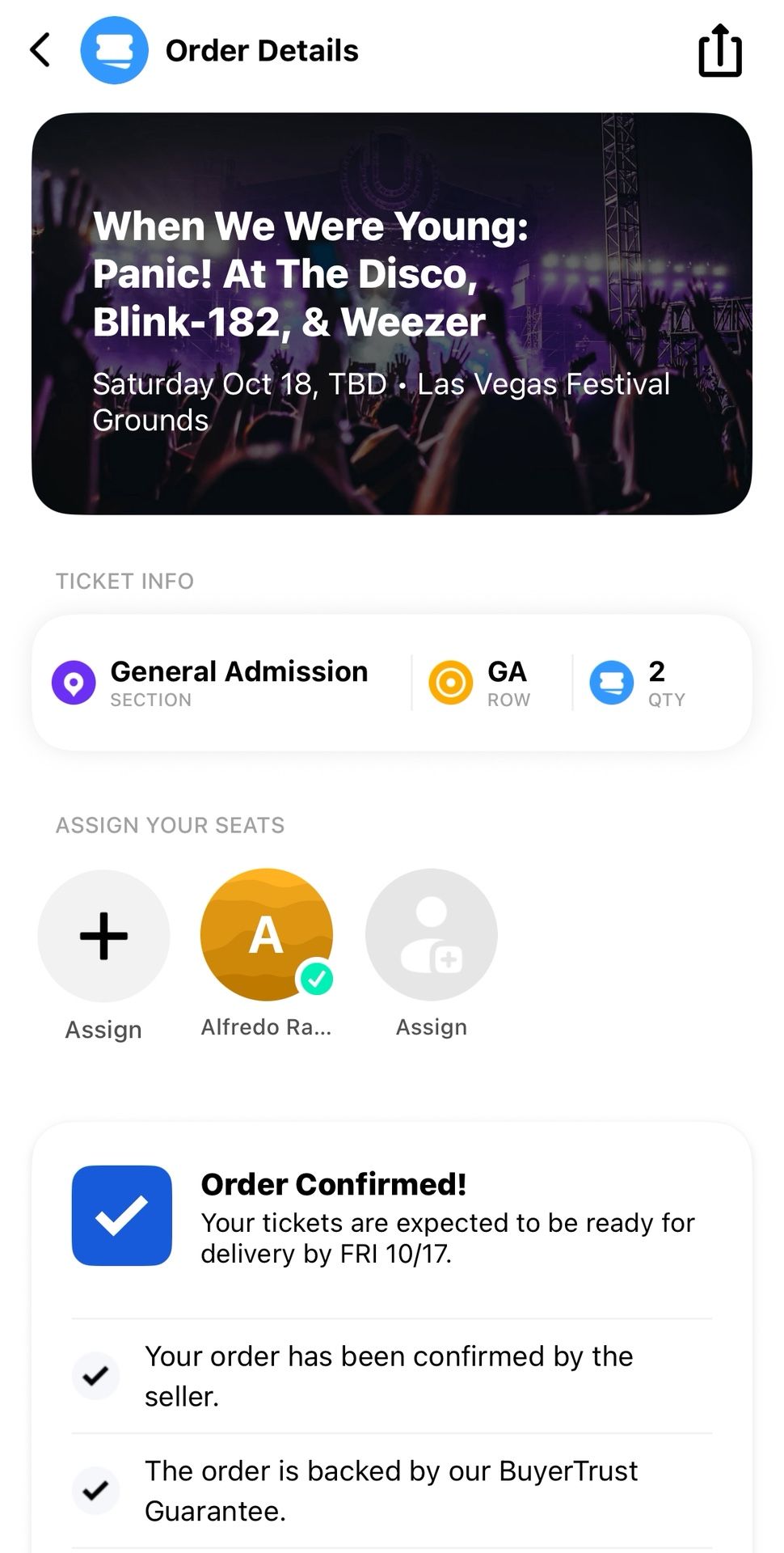 2 Tickets to When We Were Young Festival