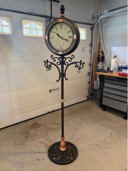 Double Sided LED Outdoor Clock & Plant Hanger