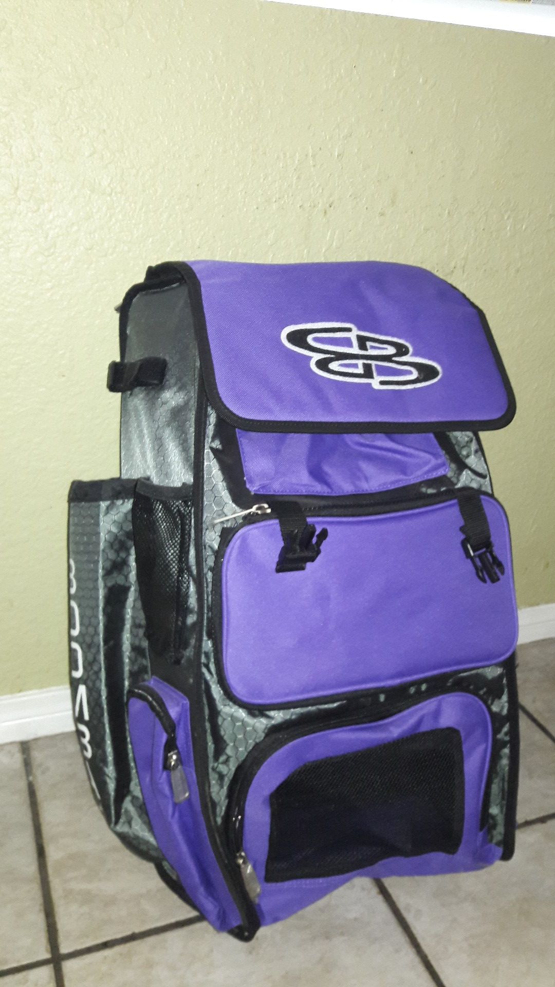 Purple Boombah Bat Bag Purple Boombah Bat Bag Used BoomBah BASEBALL BAG BB/SB Player