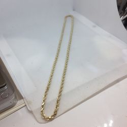 10 K Y SOLID GOLD 4 Mm 24 Inches Diamond Cut Hollow Rope Chain