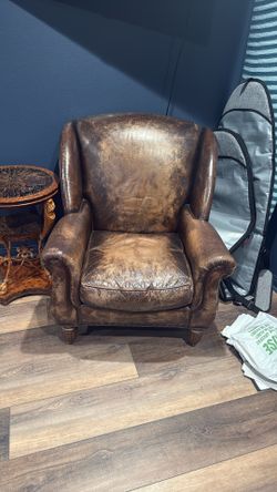 Antique Genuine Leather Chair 