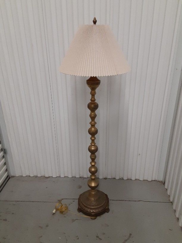 Vintage Solid Brass Floor Lamp